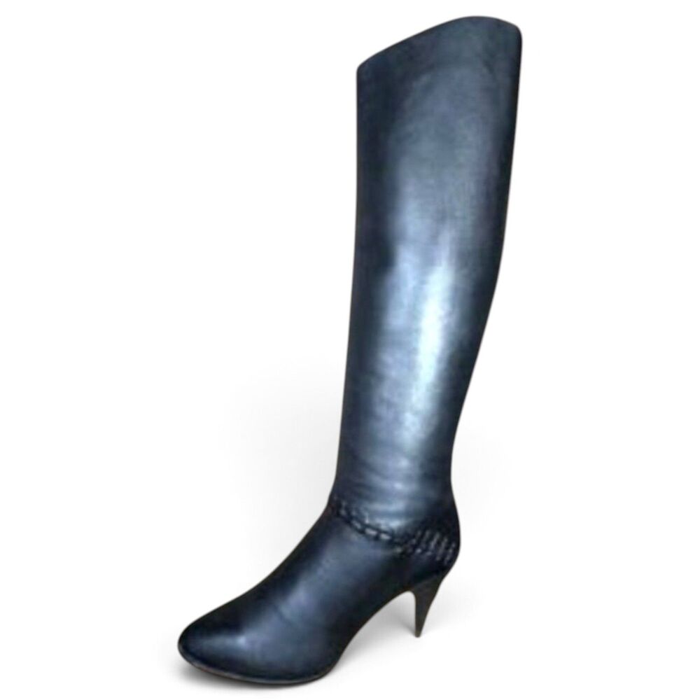 Vtg Bootalino’s by Coccini Black Leather Knee High Boots Made in Uruguay Size 7